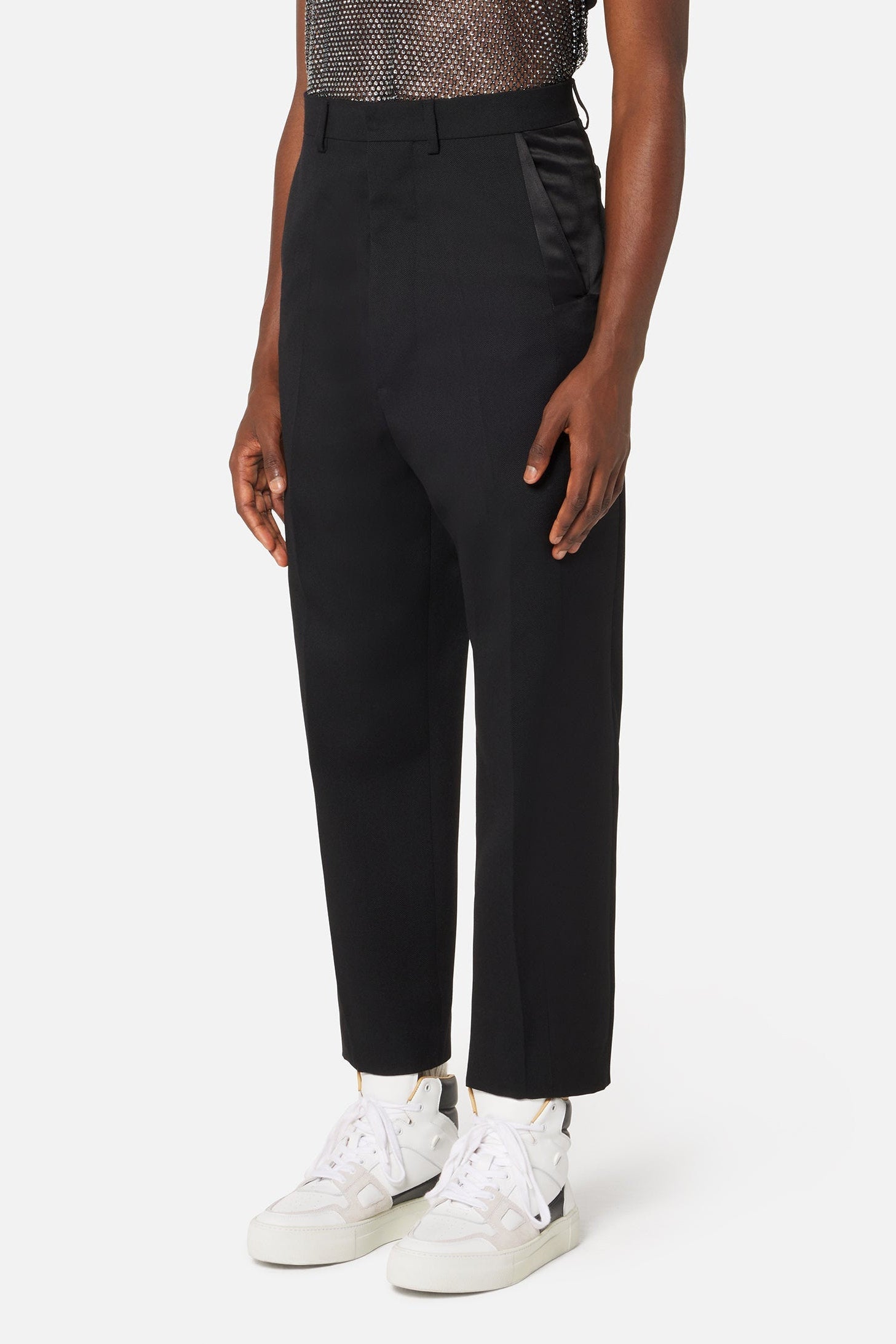 Pantalon smoking en laine - Black