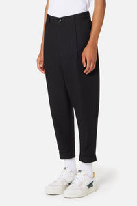 Oversized cropped trousers - Black