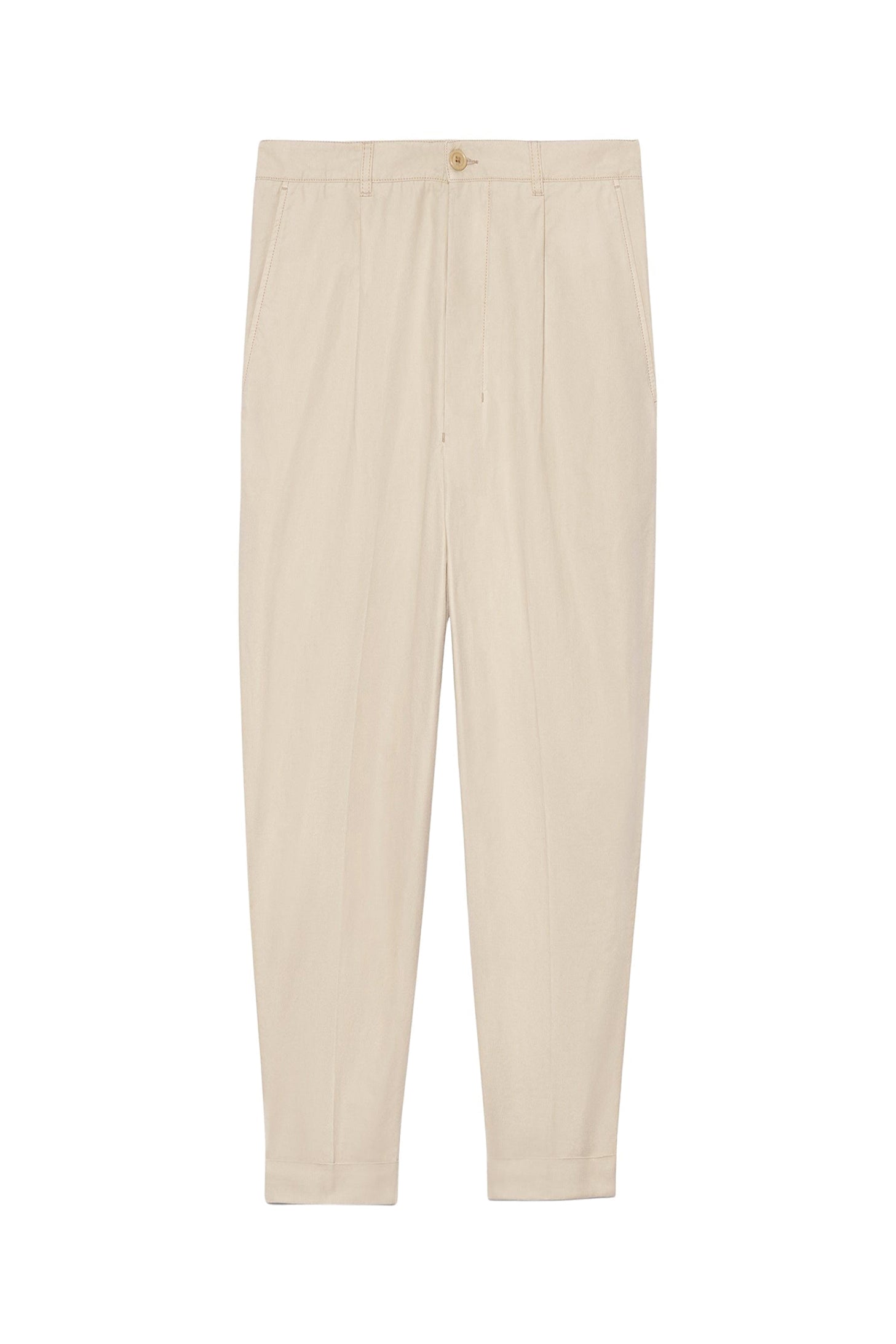 Pantalon coupe carotte oversize - Beige