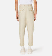 Pantalon coupe carotte oversize - Beige