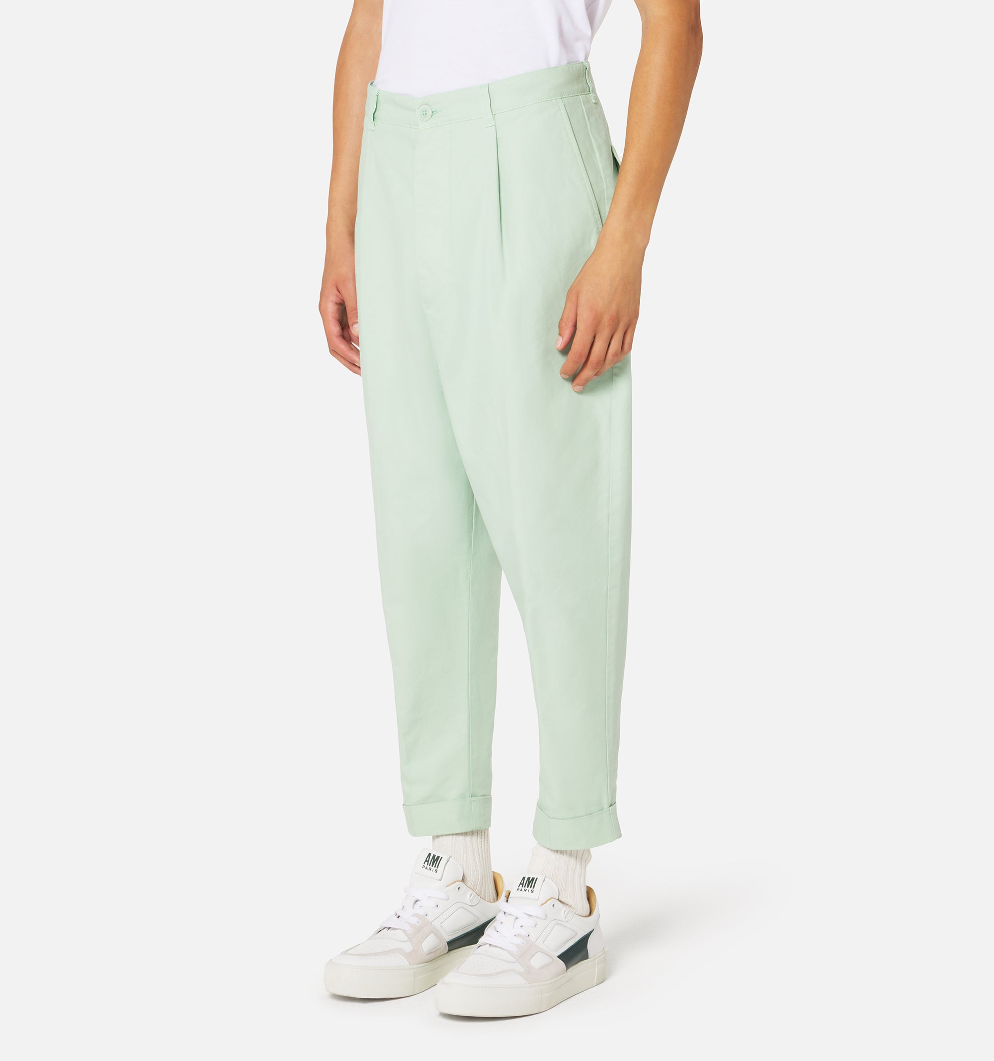 Pantalon coupe carotte oversize - Aqua