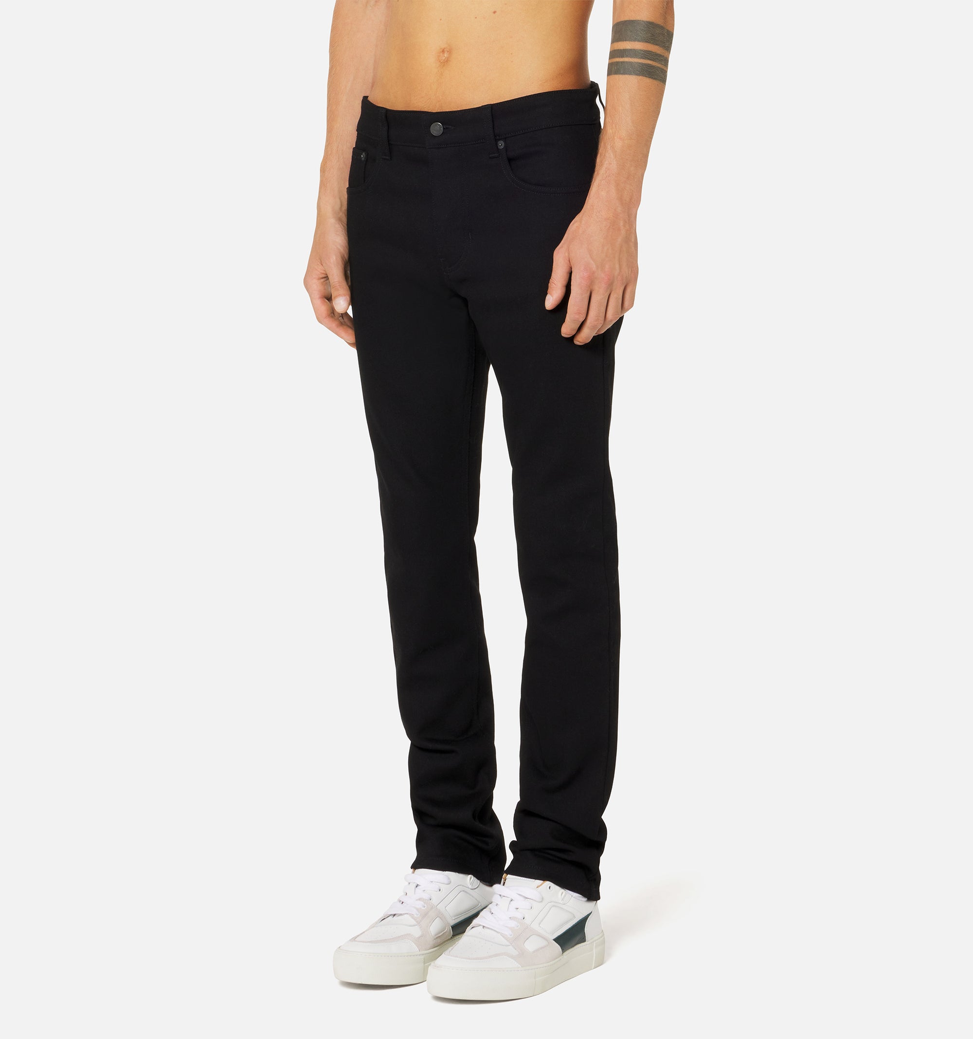 Pantalon slim stretch en denim - Black