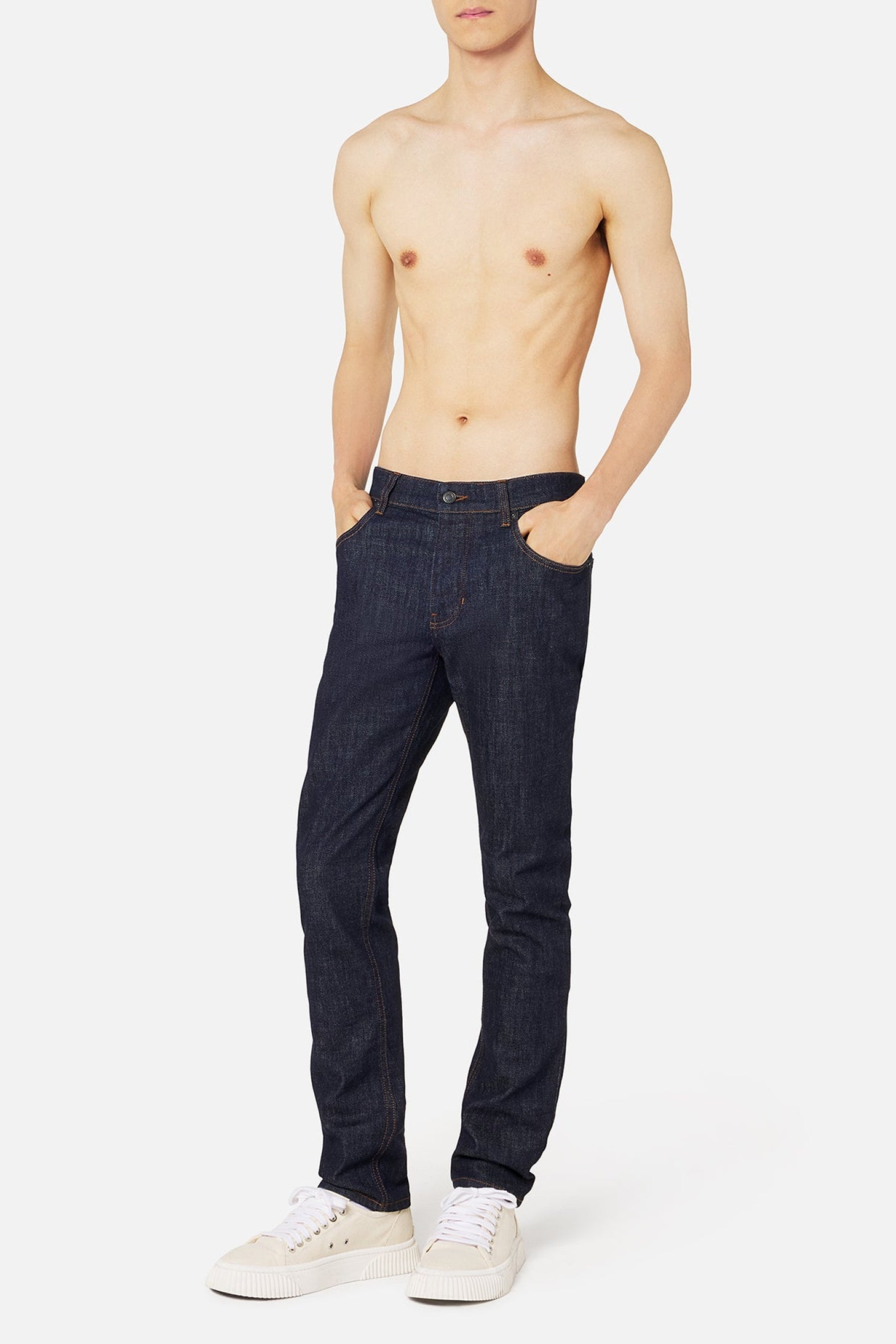 Pantalon slim stretch en denim - Indigo