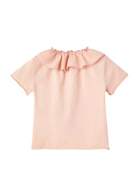 T-shirt in jersey rosa con ruche