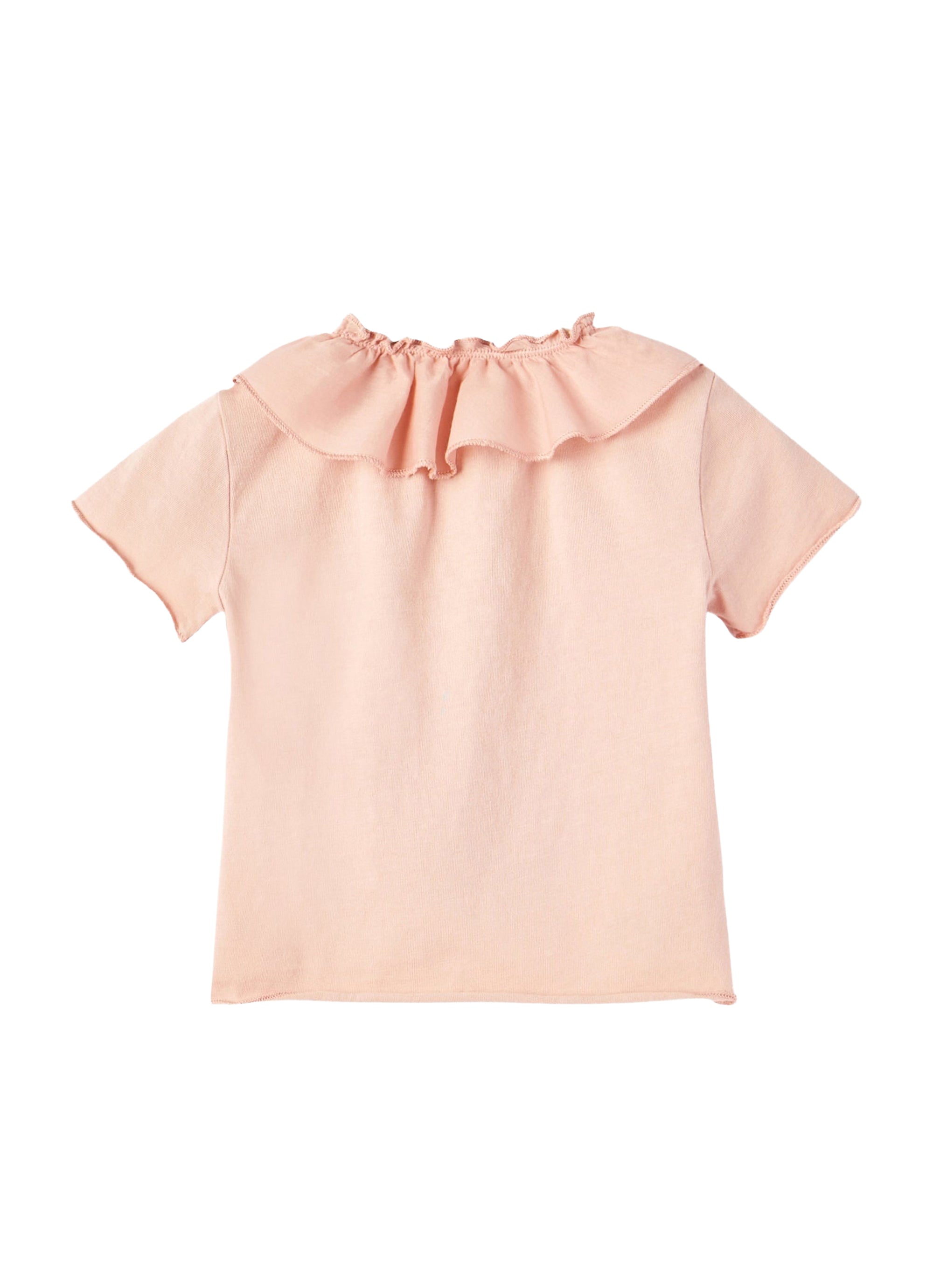 T-shirt in jersey rosa con ruche