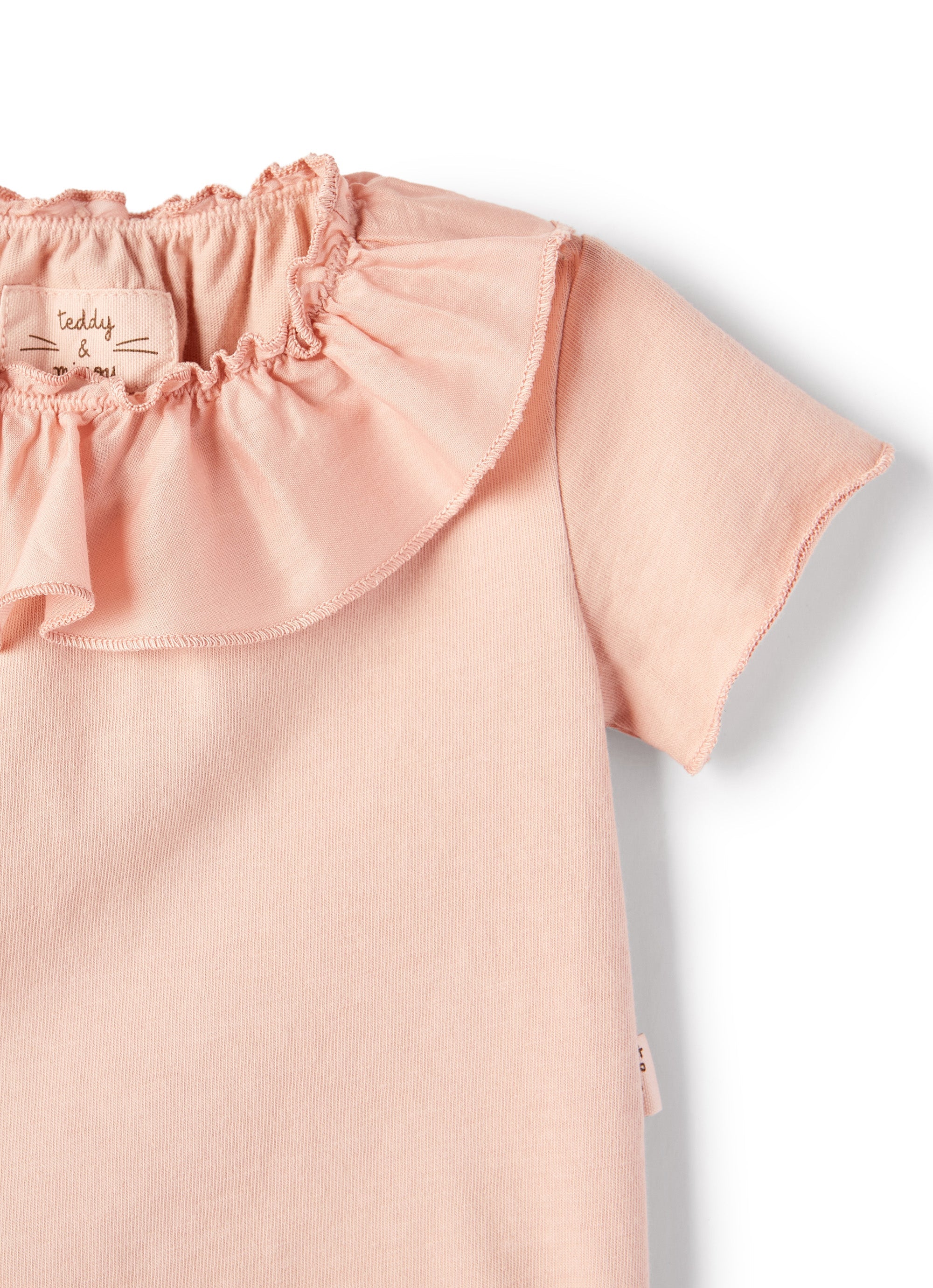 T-shirt in jersey rosa con ruche