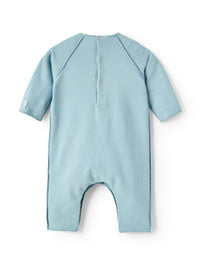 Tutina in felpa azzurra con gatto