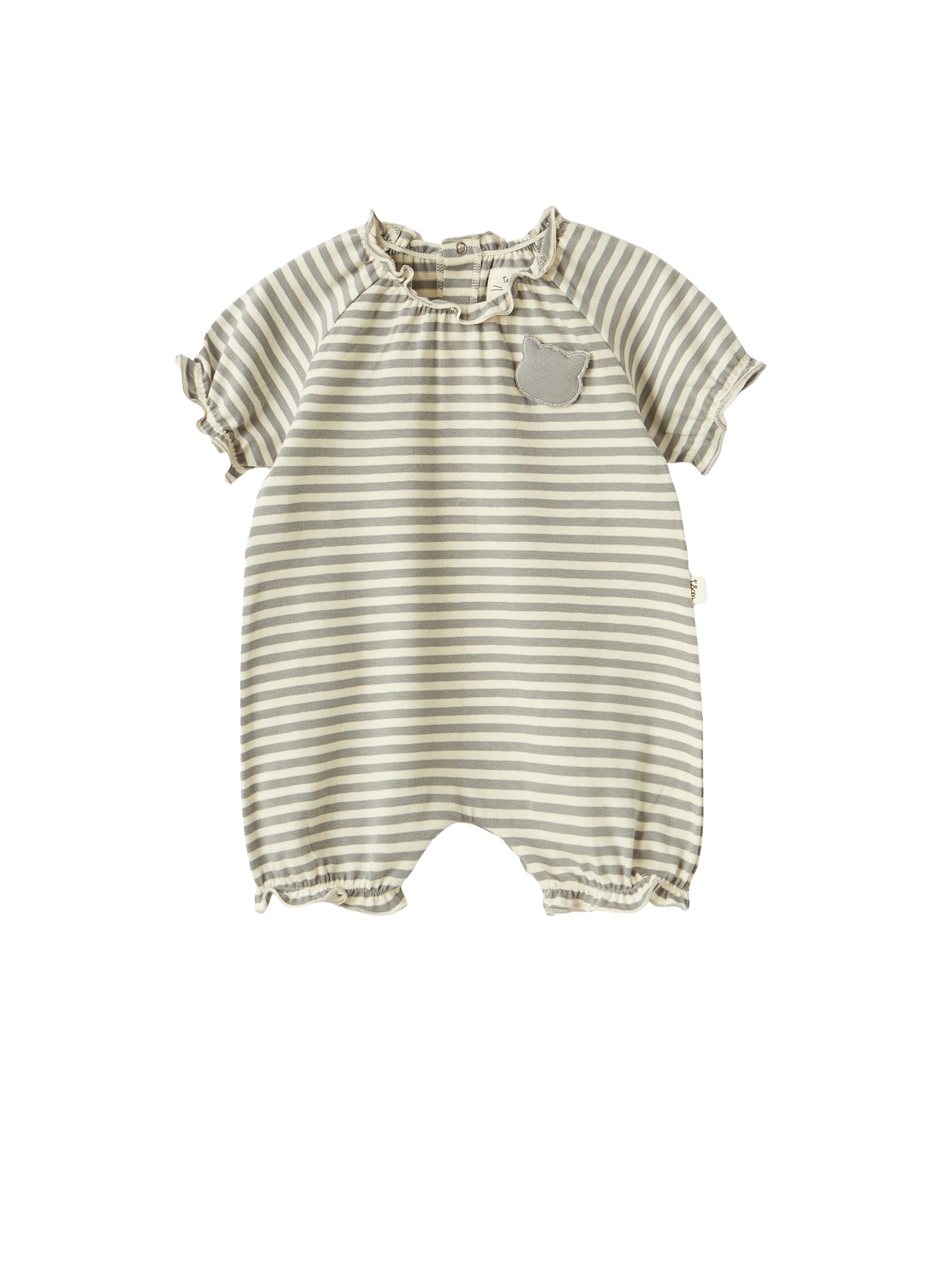 Tutina corta in jersey a righe