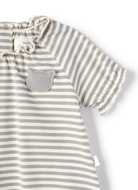 Tutina corta in jersey a righe