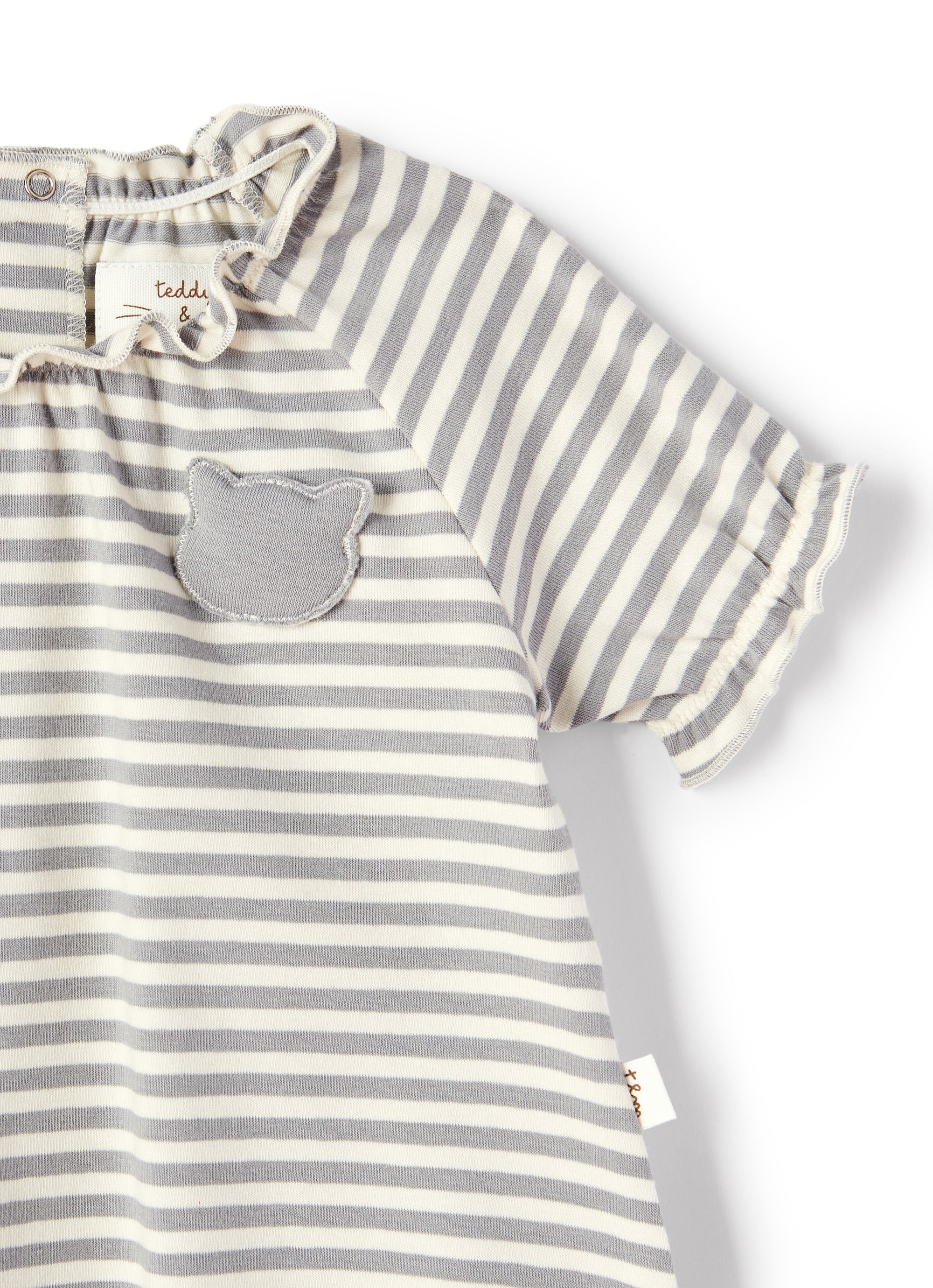 Tutina corta in jersey a righe