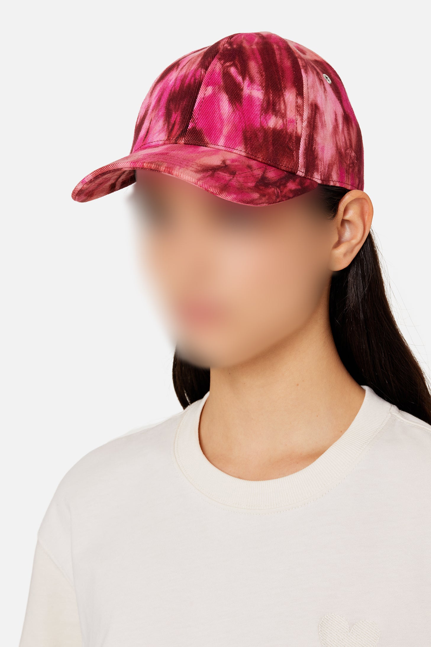 Casquette tie and dye en denim - Pink & White