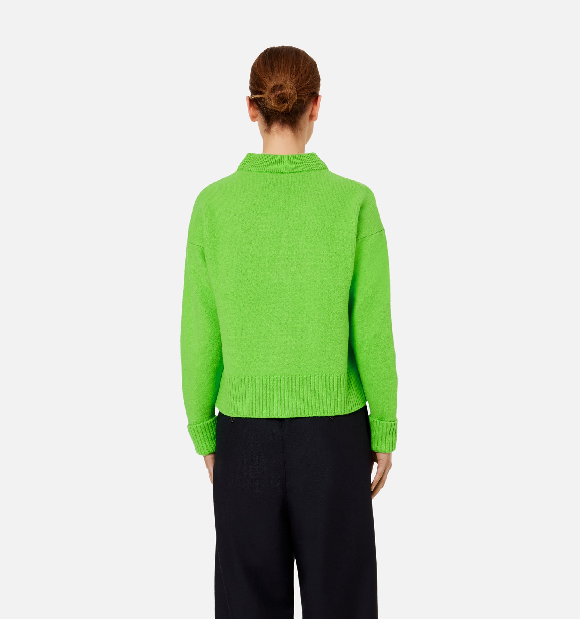 Cardigan Iconique ADC en laine - Neon Green & Black