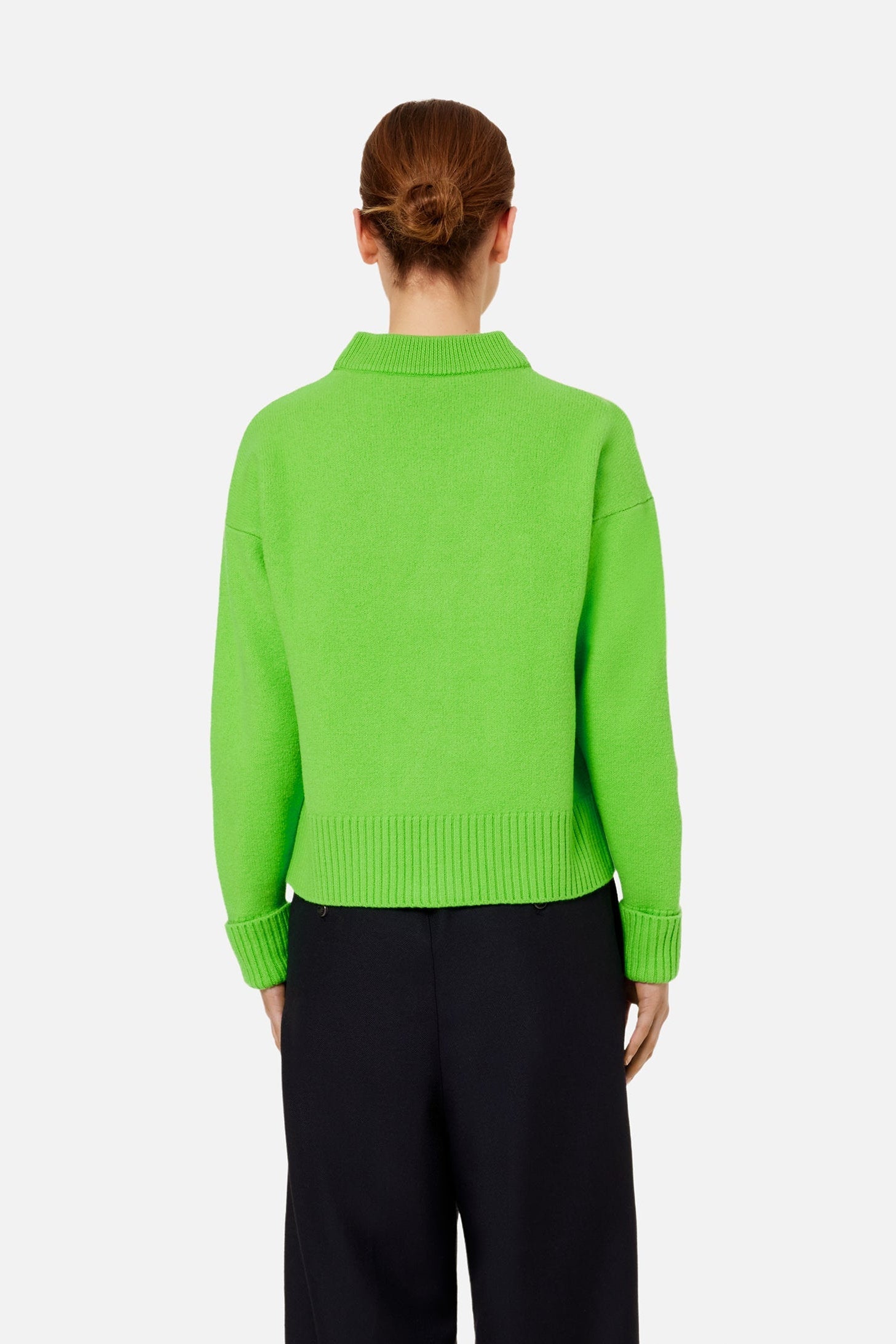 Cardigan Iconique ADC en laine - Neon Green & Black