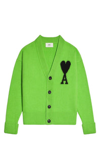 Cardigan Iconique ADC en laine - Neon Green & Black