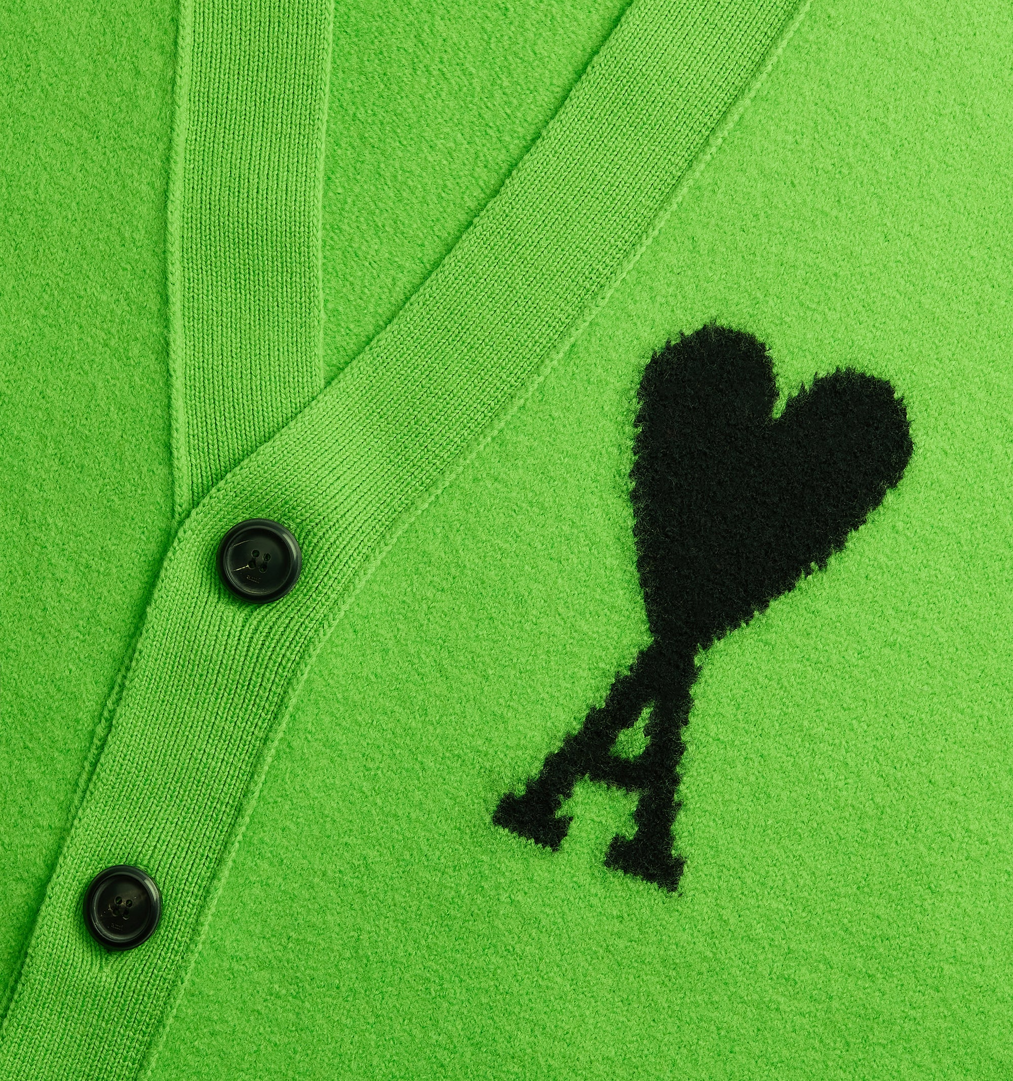 Cardigan Iconique ADC en laine - Neon Green & Black