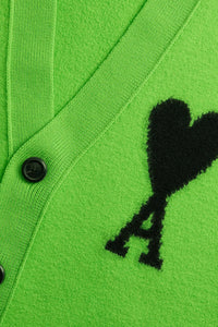 Cardigan Iconique ADC en laine - Neon Green & Black