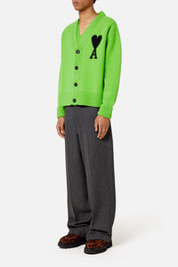 Cardigan Iconique ADC en laine - Neon Green & Black