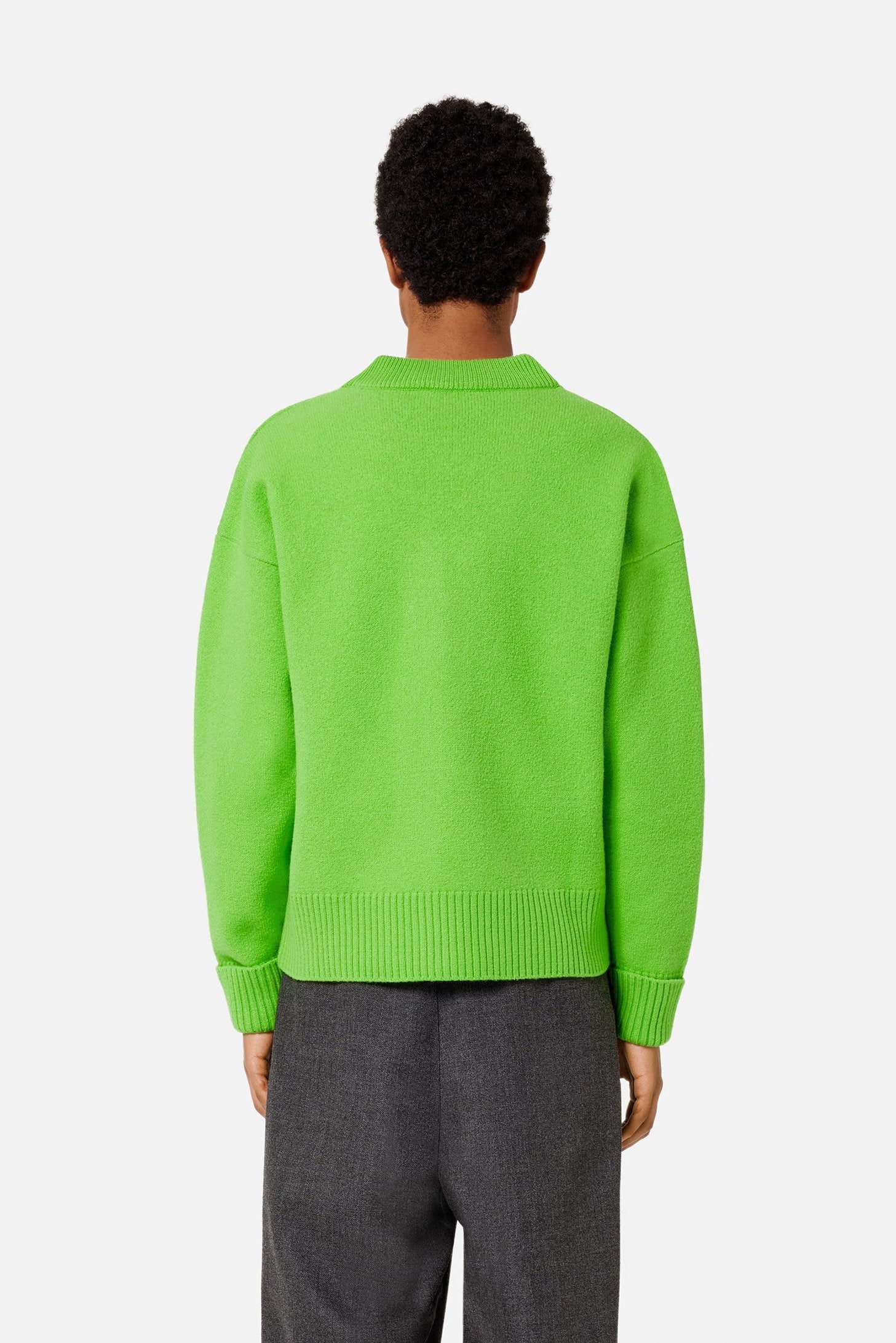 Cardigan Iconique ADC en laine - Neon Green & Black