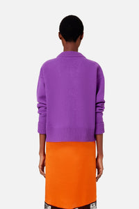 Iconic ADC Wool Cardigan - Purple & Black