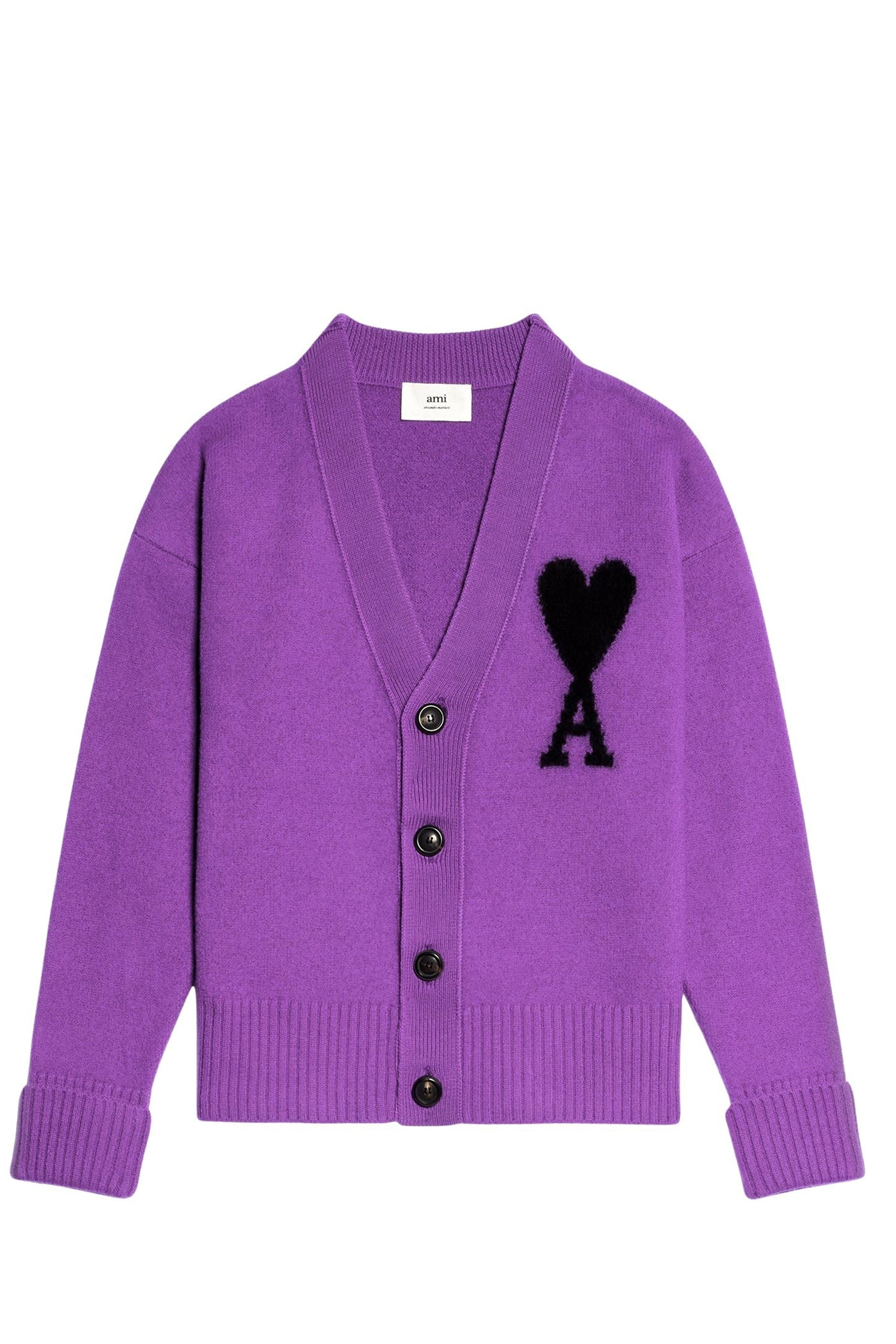 Iconic ADC Wool Cardigan - Purple & Black