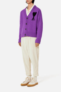 Iconic ADC Wool Cardigan - Purple & Black