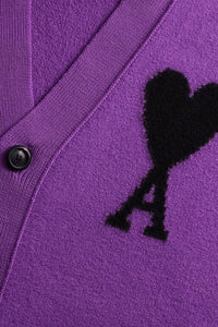 Iconic ADC Wool Cardigan - Purple & Black