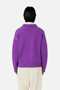 Iconic ADC Wool Cardigan - Purple & Black