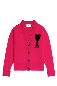 Iconic ADC Wool Cardigan - Neon Fuchsia & Black