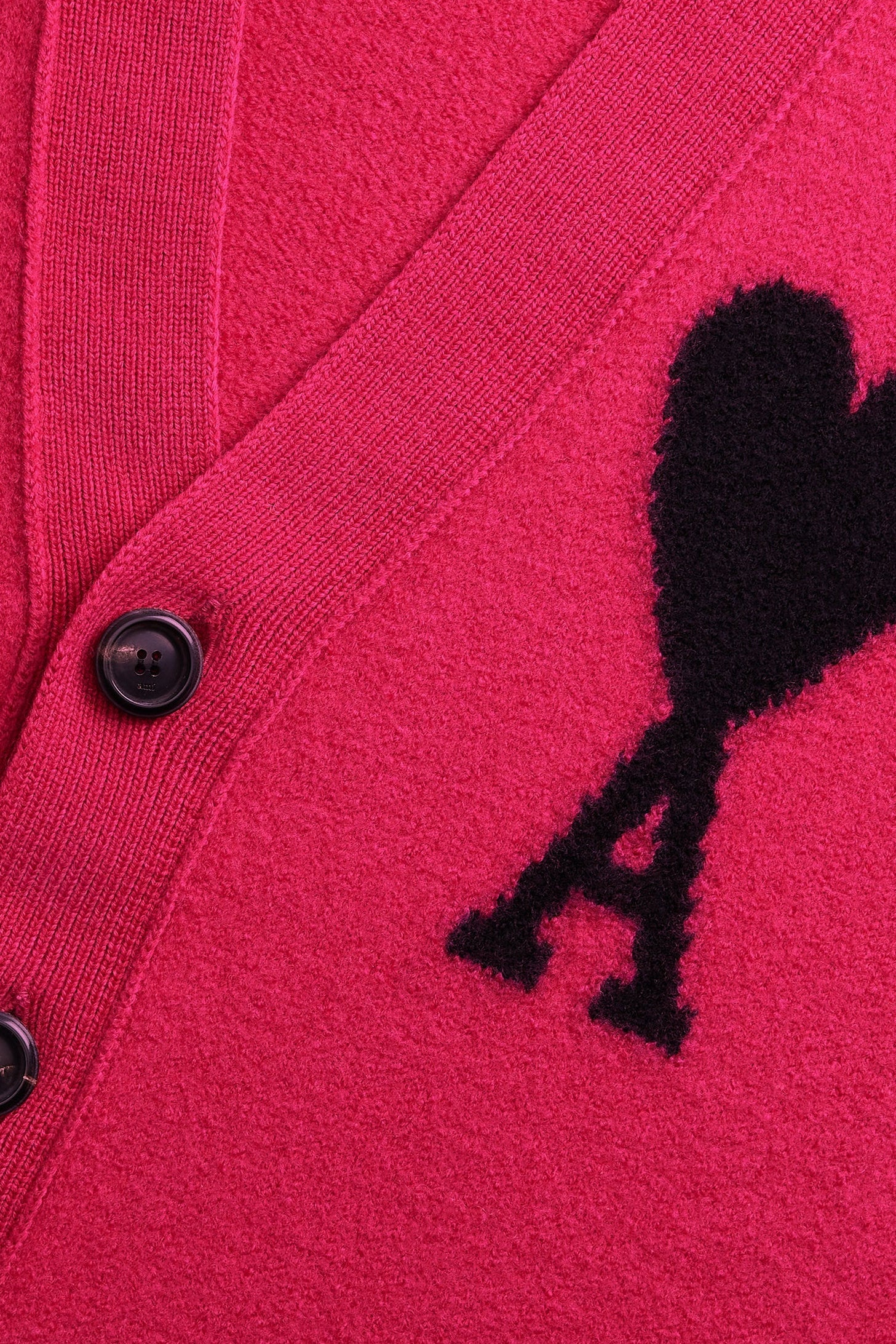 Iconic ADC Wool Cardigan - Neon Fuchsia & Black