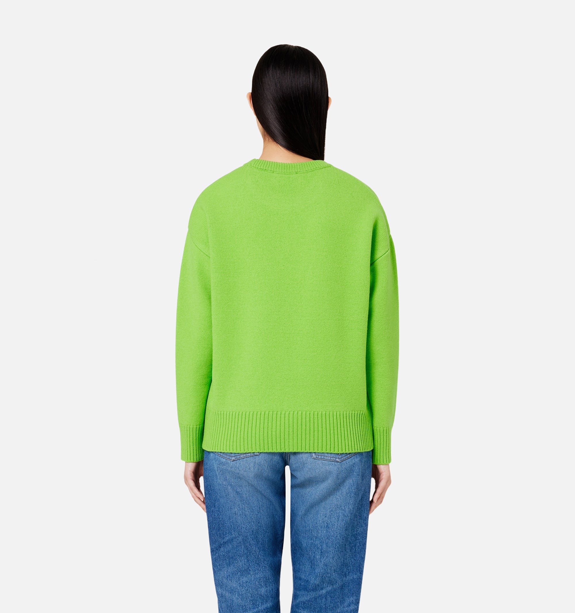 Pull Iconique ADC à col rond en laine - Neon Green & Black