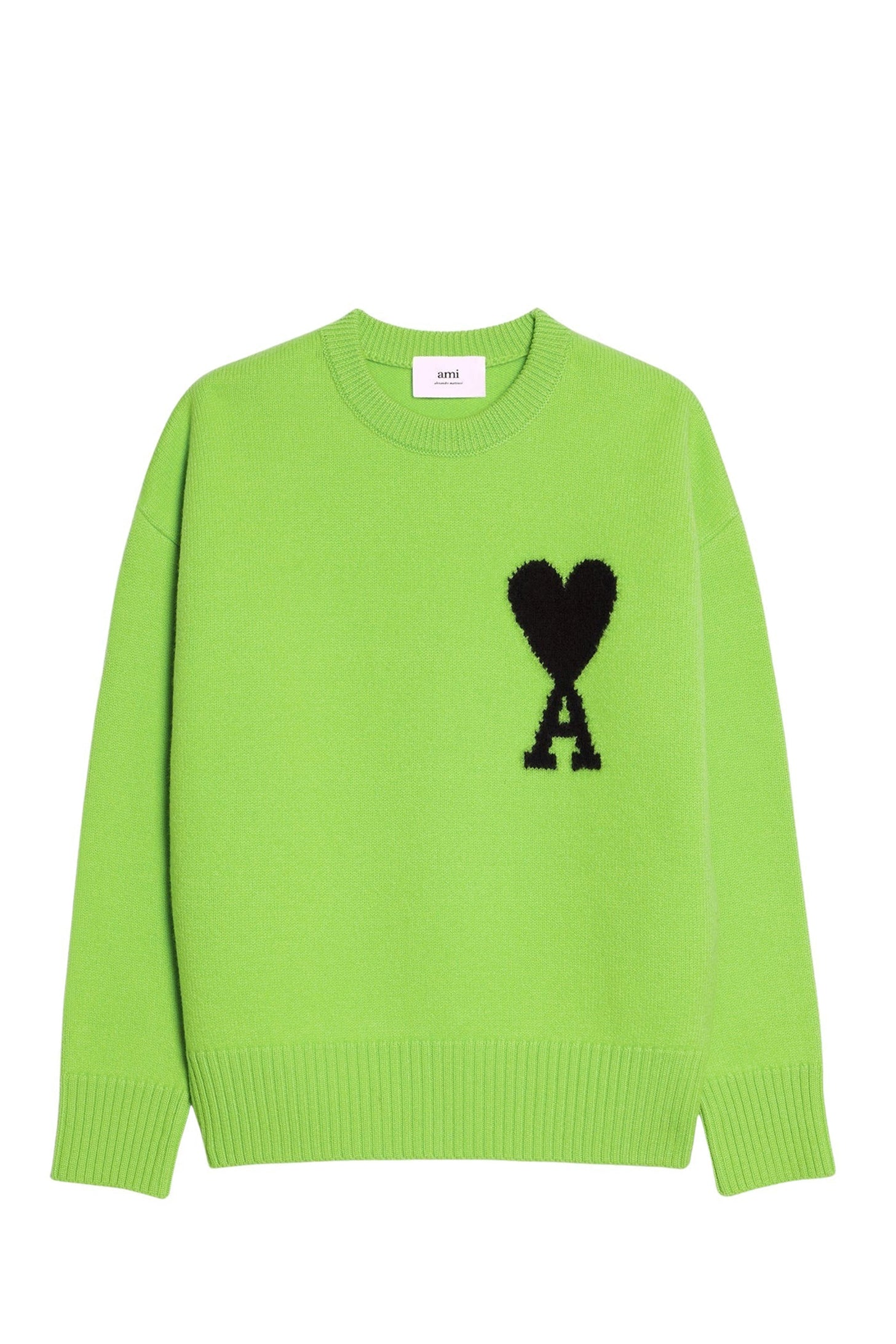 Pull Iconique ADC à col rond en laine - Neon Green & Black