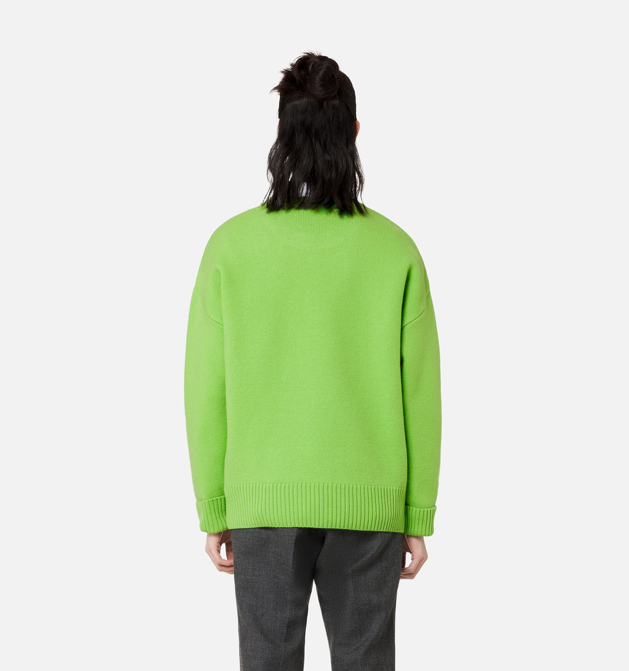 Pull Iconique ADC à col rond en laine - Neon Green & Black