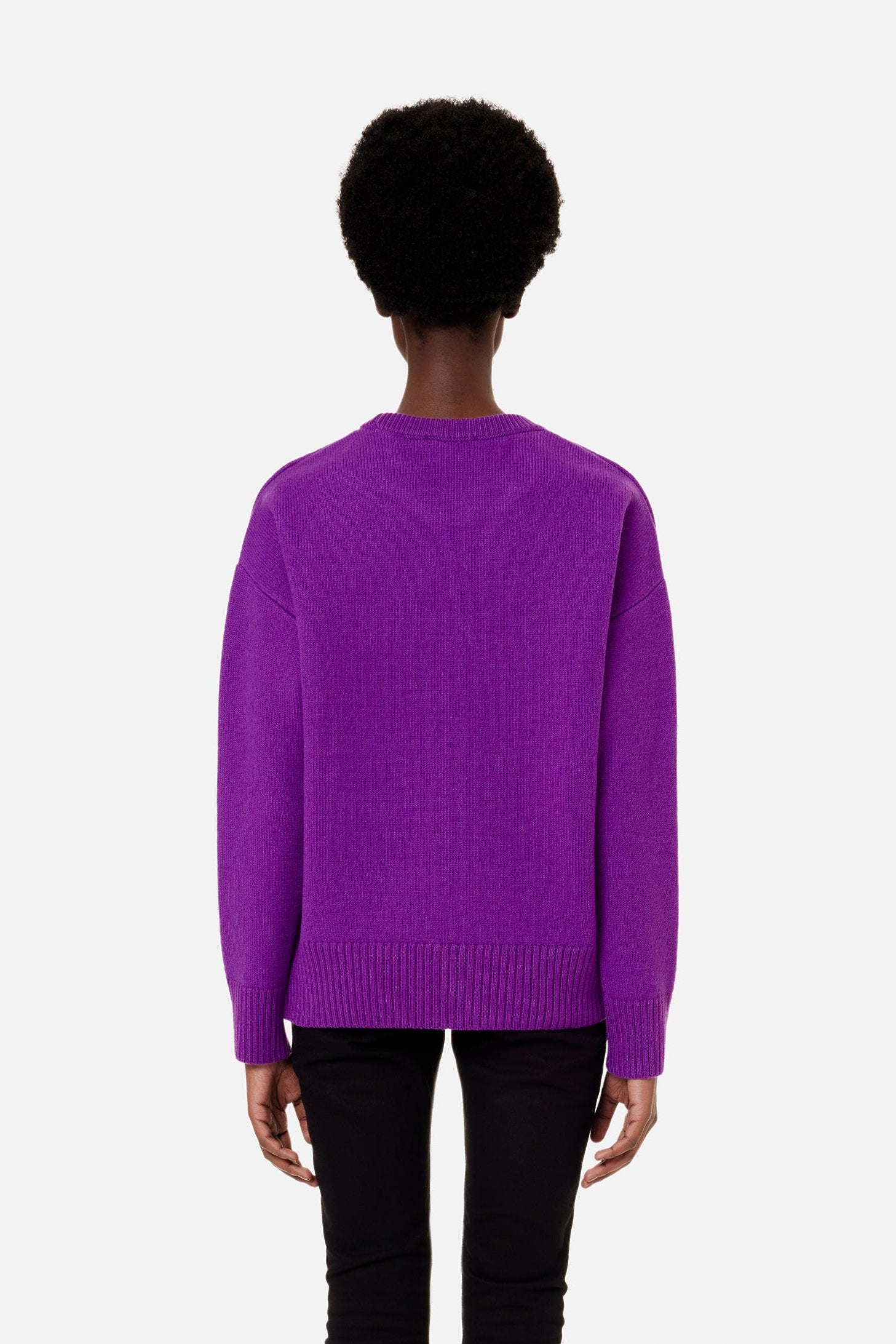 Iconic ADC round-neck wool jumper - Purple & Black