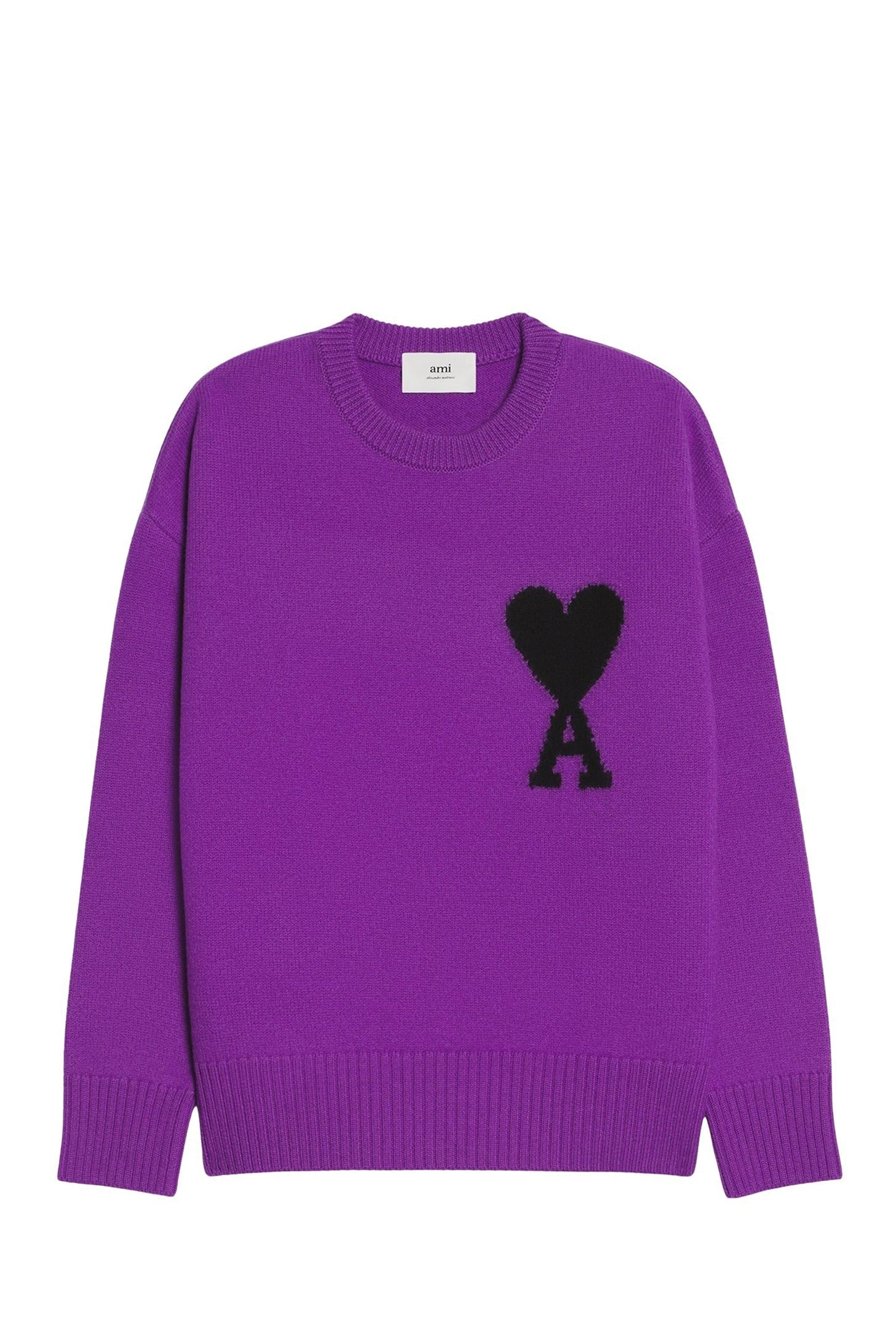 Iconic ADC round-neck wool jumper - Purple & Black