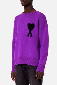 Pull Iconique ADC à col rond en laine - Purple & Black
