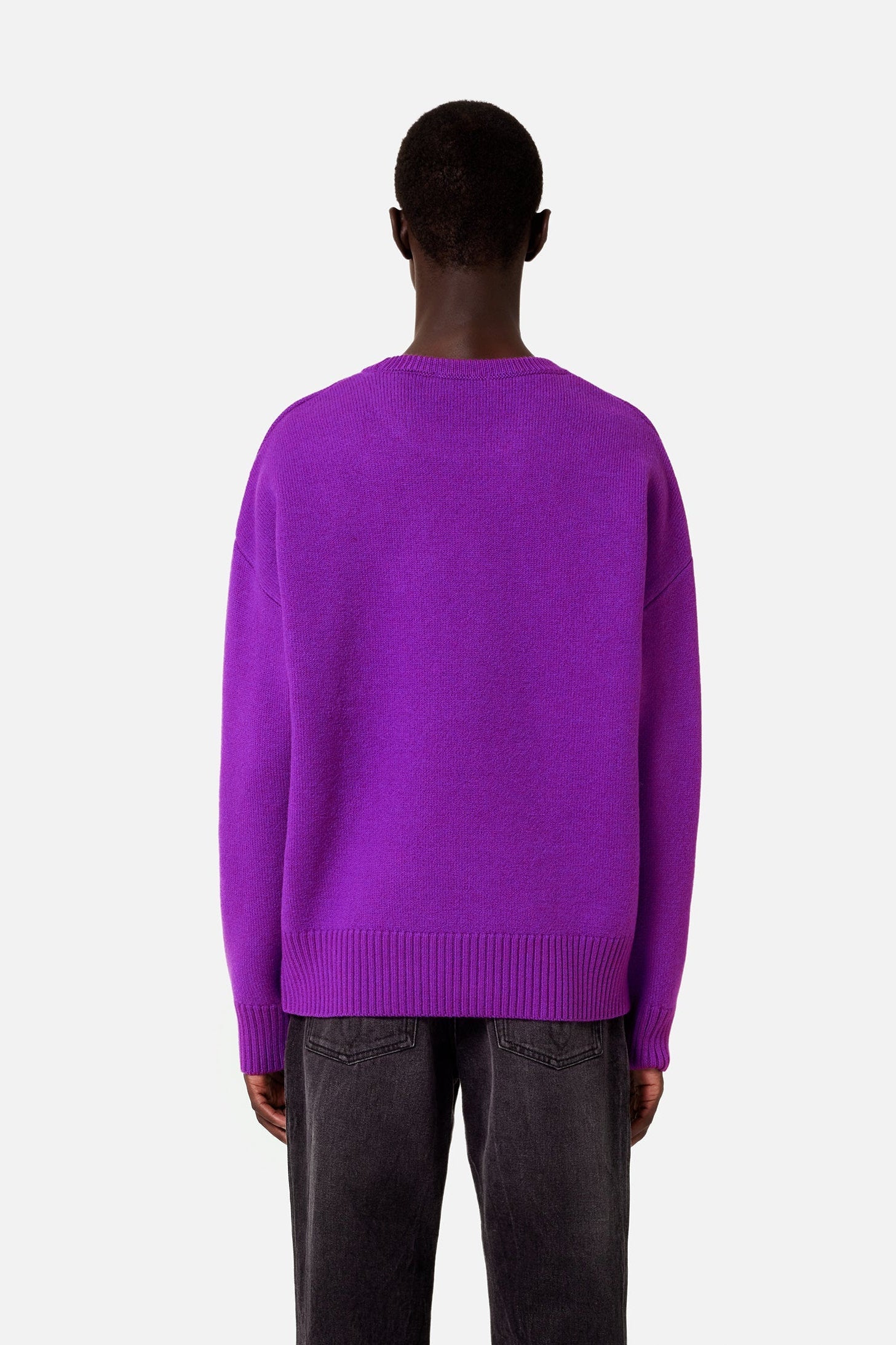 Iconic ADC round-neck wool jumper - Purple & Black