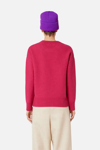 Pull Iconique ADC à col rond en laine - Neon Fuchsia & Black