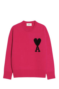 Pull Iconique ADC à col rond en laine - Neon Fuchsia & Black