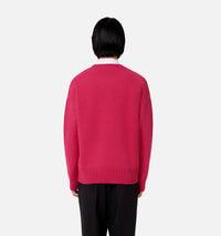 Pull Iconique ADC à col rond en laine - Neon Fuchsia & Black