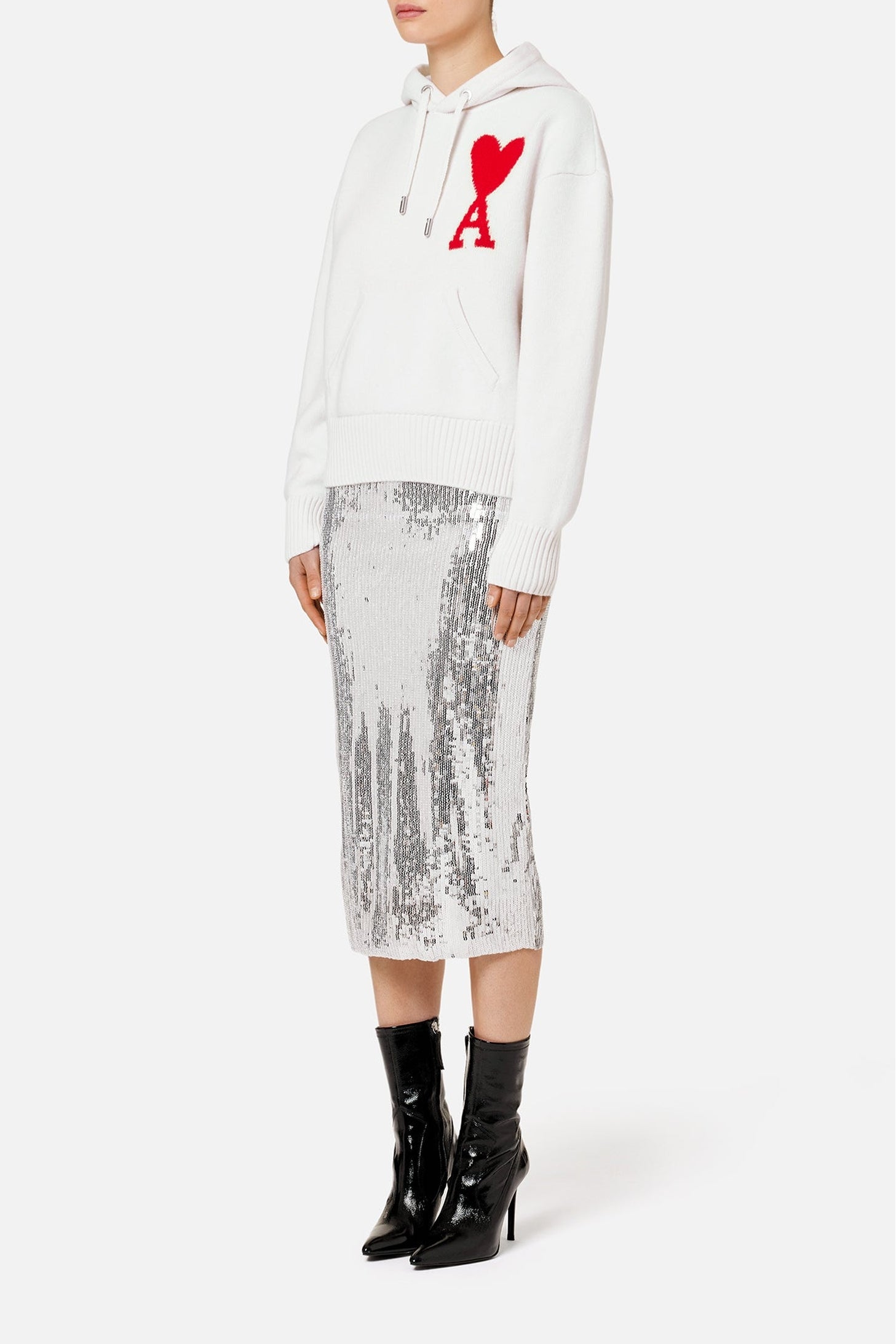 Sweat à capuche Iconique ADC en laine - Off White & Red
