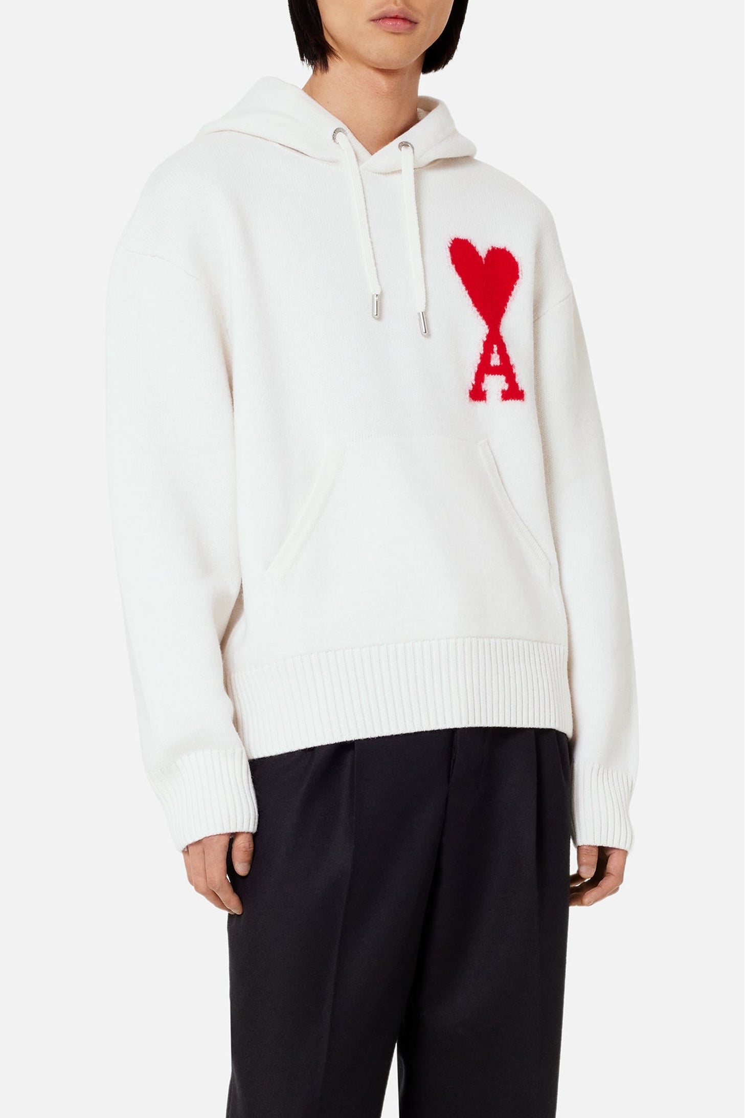 Sweat à capuche Iconique ADC en laine - Off White & Red