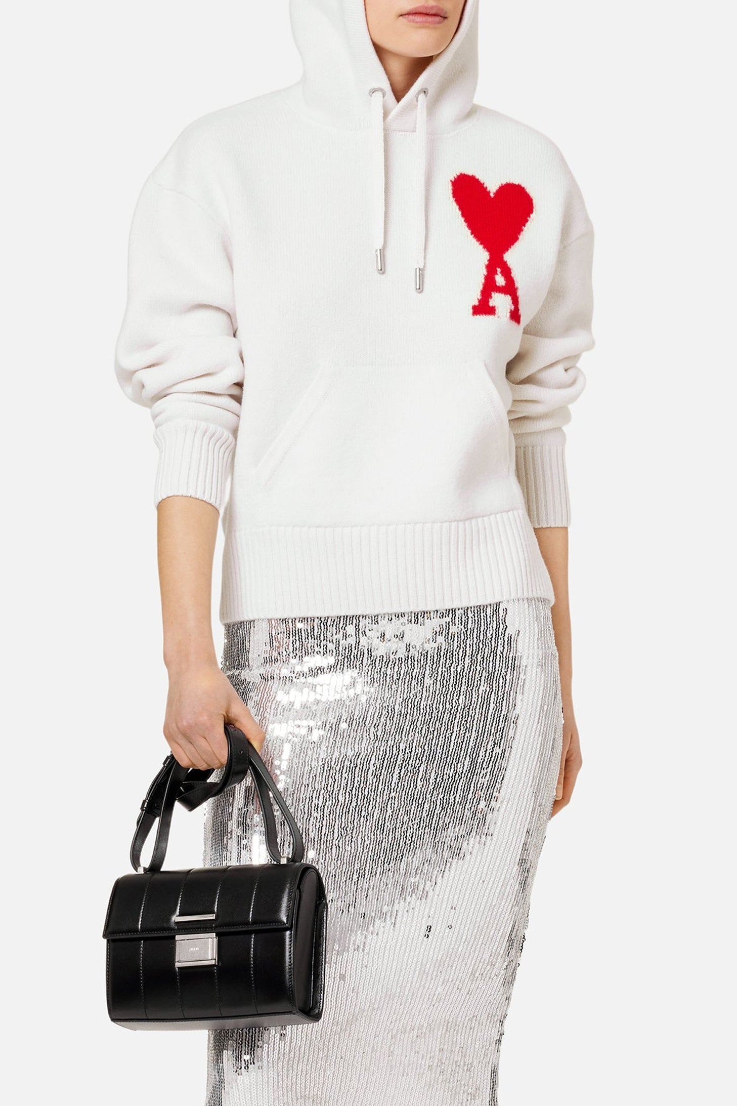 Sweat à capuche Iconique ADC en laine - Off White & Red