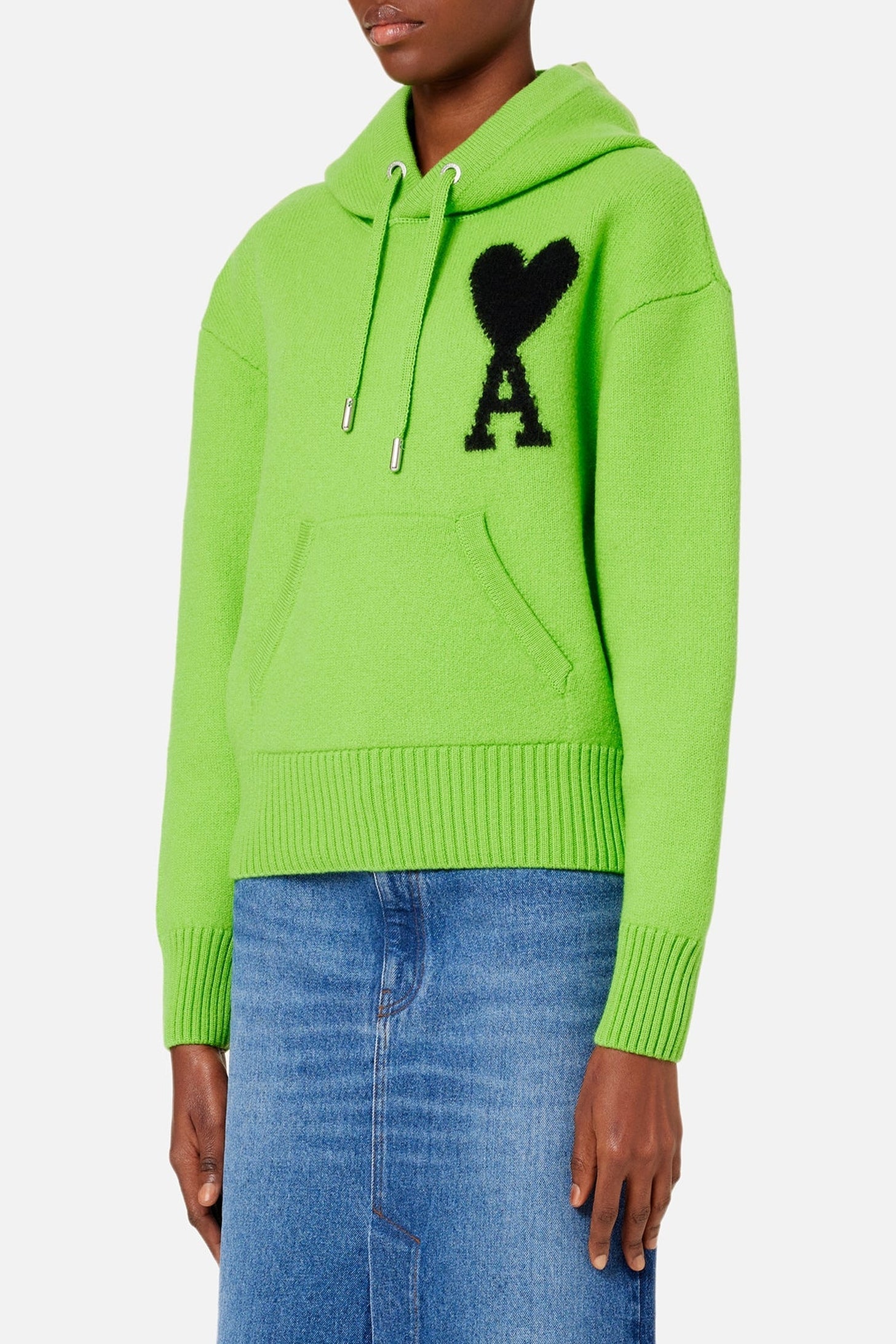 Iconic ADC wool hoodie - Neon Green & Black