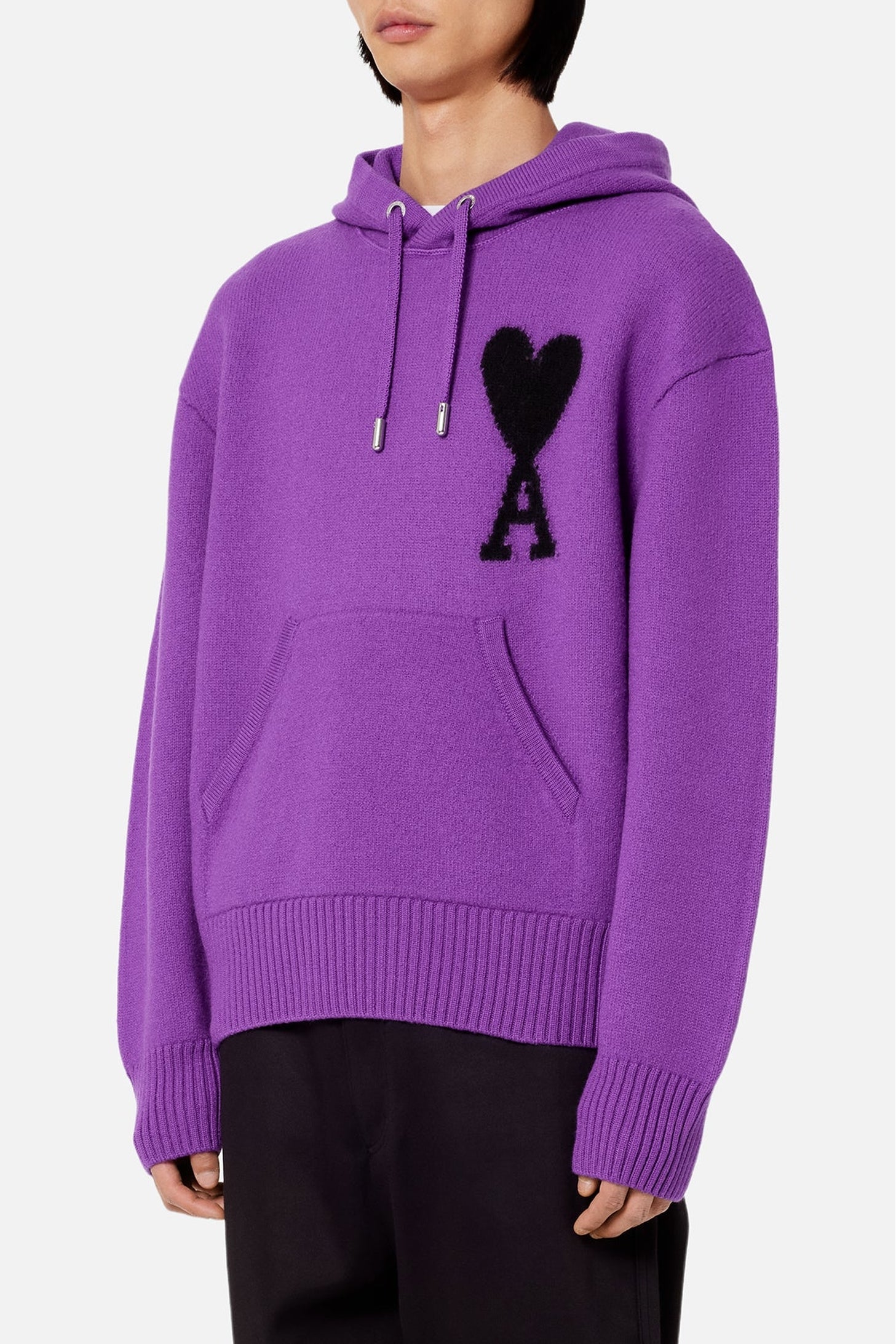 Sweat à capuche Iconique ADC en laine - Purple & Black