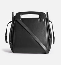 Grand sac à bandoulière Accordéon en cuir - Black