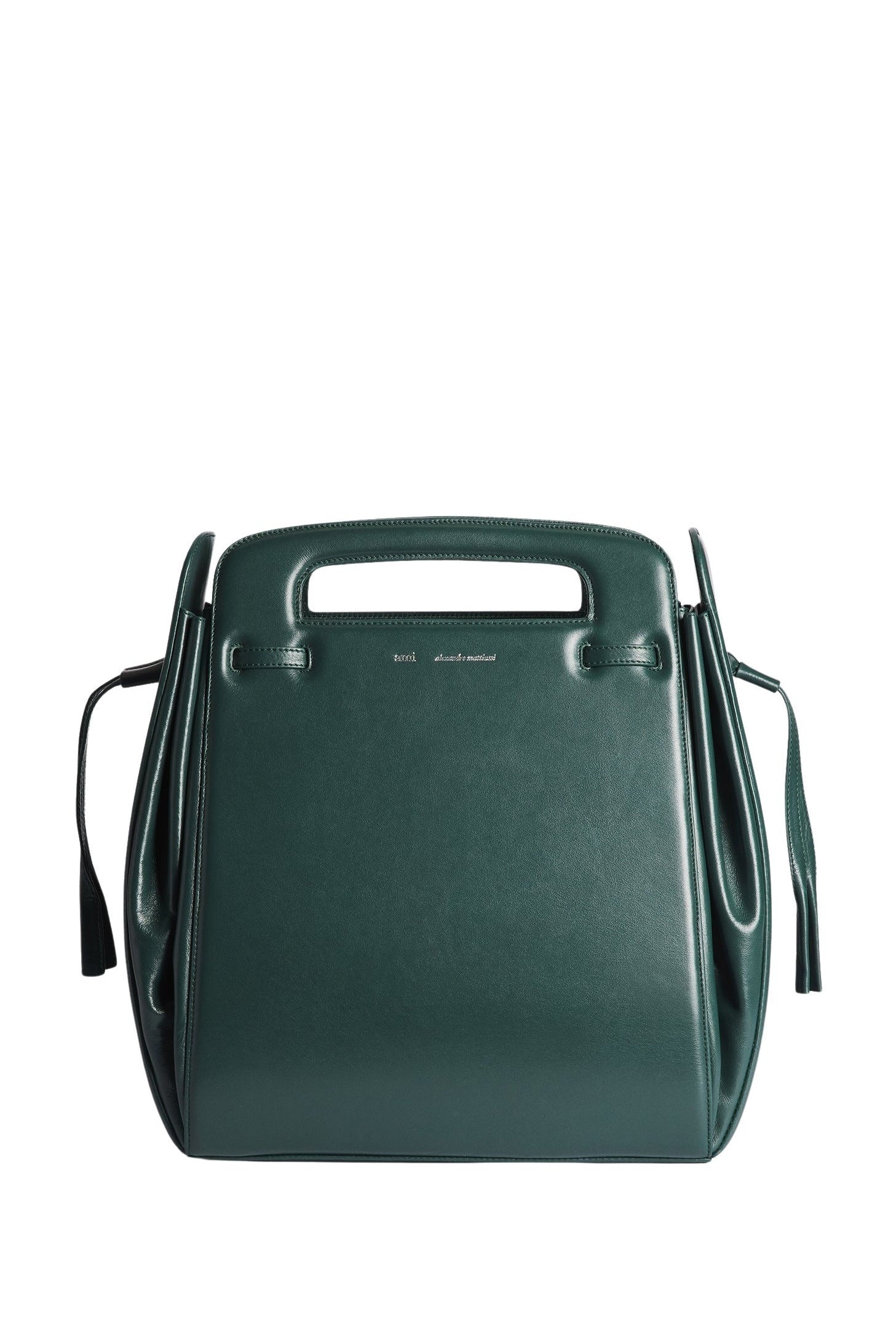 Grand sac à bandoulière Accordéon en cuir - Evergreen