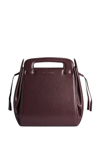 Grand sac à bandoulière Accordéon en cuir - Bordeaux