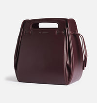 Grand sac à bandoulière Accordéon en cuir - Bordeaux