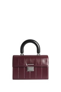 Grand sac à bandoulière Déjà-Vu en cuir - Bordeaux