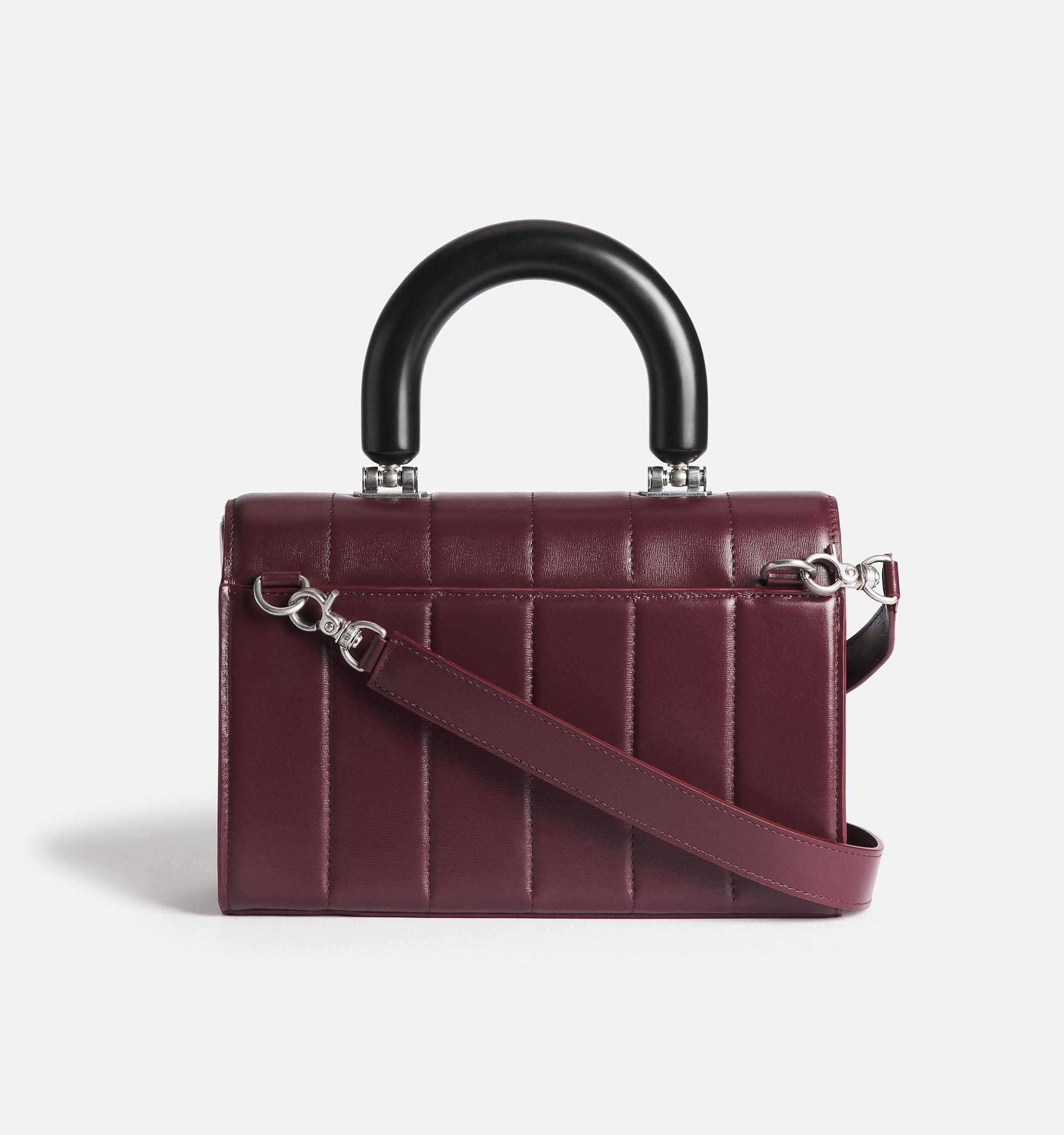 Grand sac à bandoulière Déjà-Vu en cuir - Bordeaux